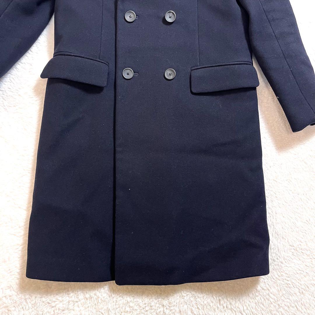 サイ SCYE BASICS //Pコート▲ウールカシミヤ　ネイビー 38