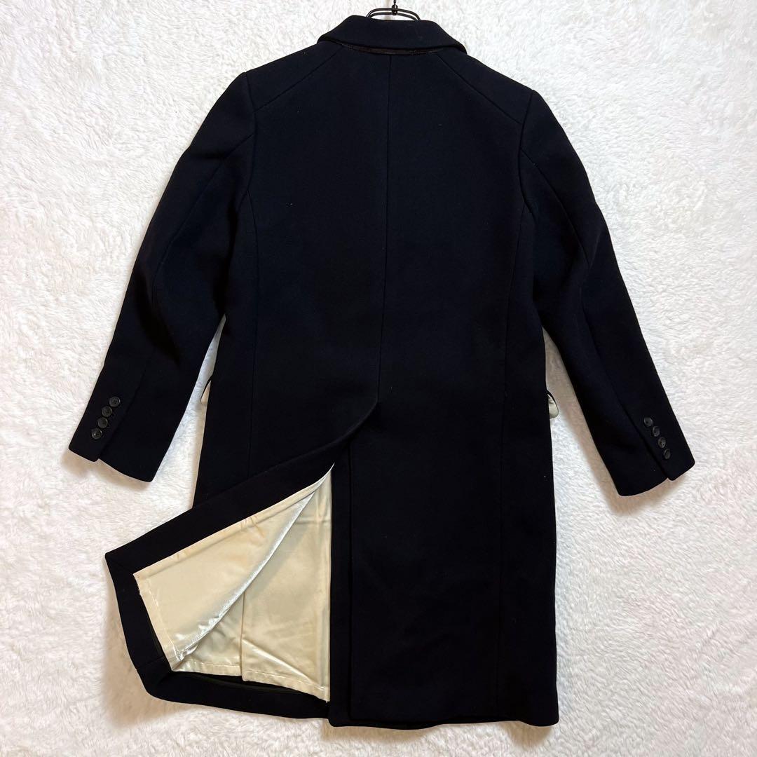 サイ SCYE BASICS //Pコート▲ウールカシミヤ　ネイビー 38