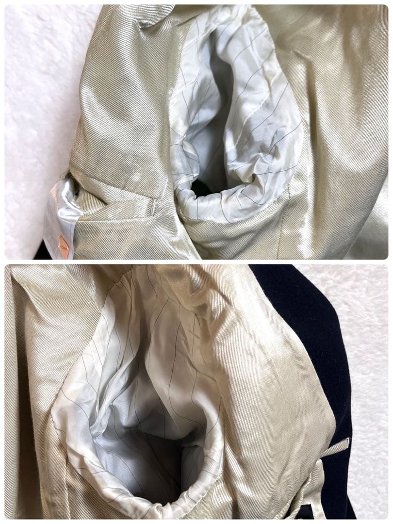 サイ SCYE BASICS //Pコート▲ウールカシミヤ　ネイビー 38