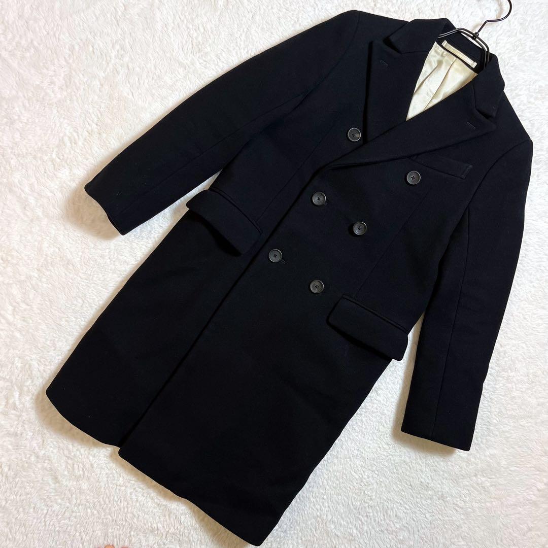 サイ SCYE BASICS //Pコート▲ウールカシミヤ　ネイビー 38