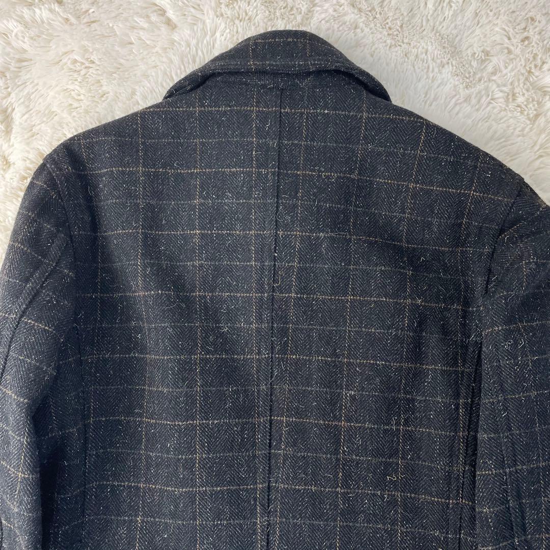 未使用級 極美品 ナイジェルケーボン カウハイドコンビ ウール ピーコート XL