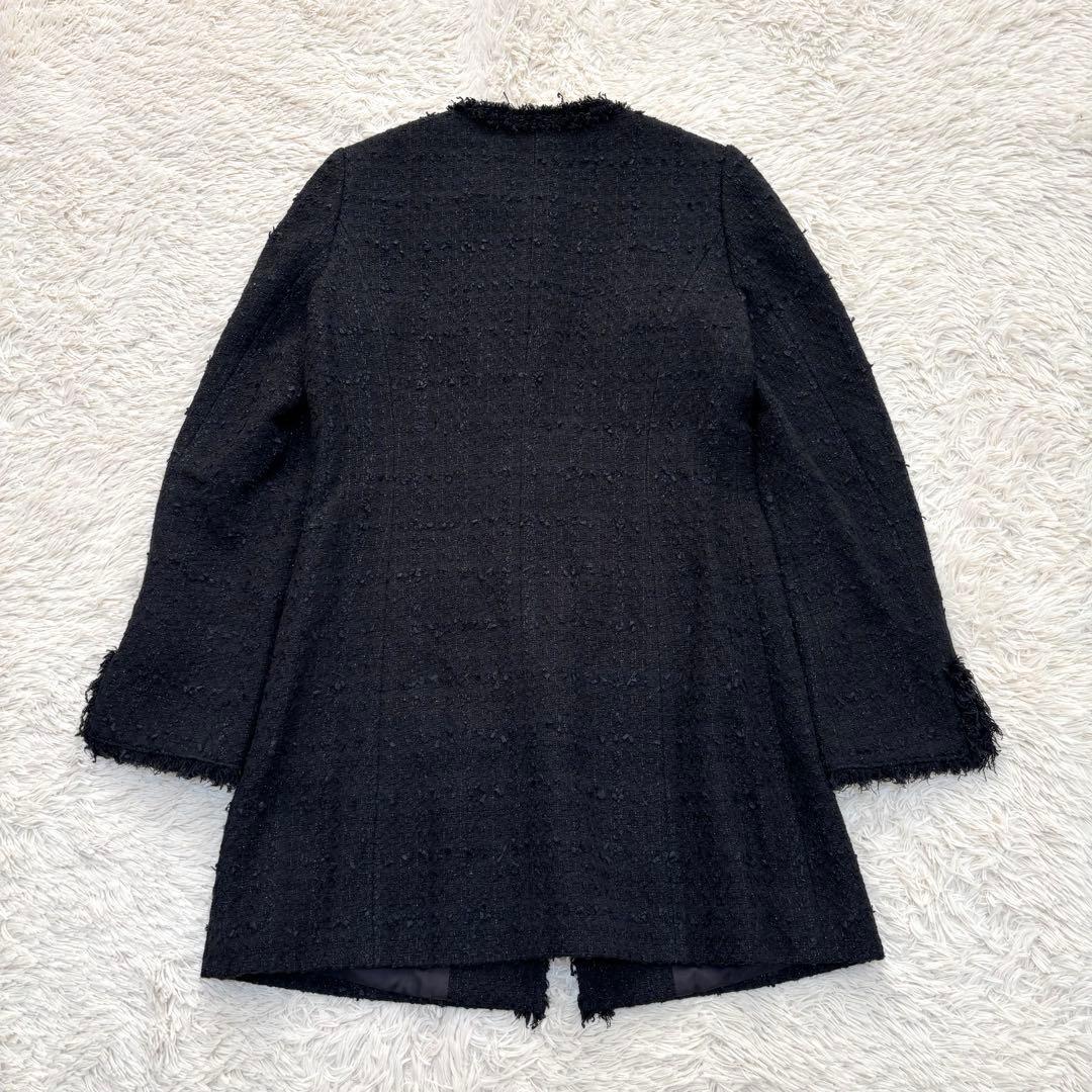 ANAYI アナイ ツイードジャケット コート ノーカラー 黒 M相当