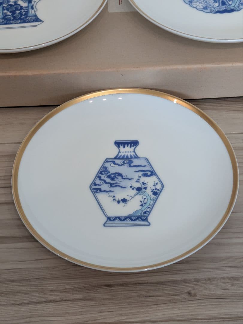 ブルーチャイナ　和皿揃　3枚セット