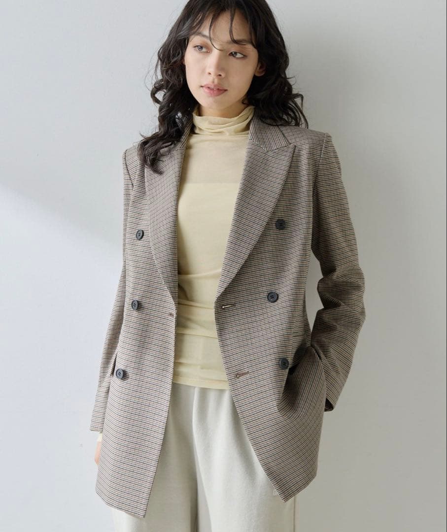 ウィムガゼット ガンクラブチェックダブルジャケット