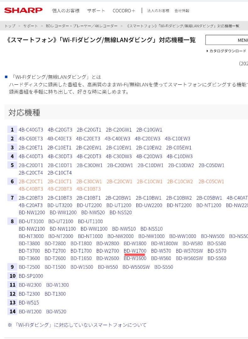 最終価格/1TB/シャープ/BD-W1700/外付HDD対応/Wifi/ドラ丸