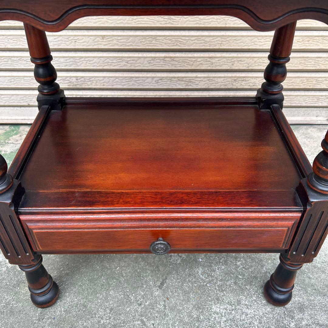 ヴィンテージ　オールドカリモク　コロニアル　電話台　花台　サイドテーブル