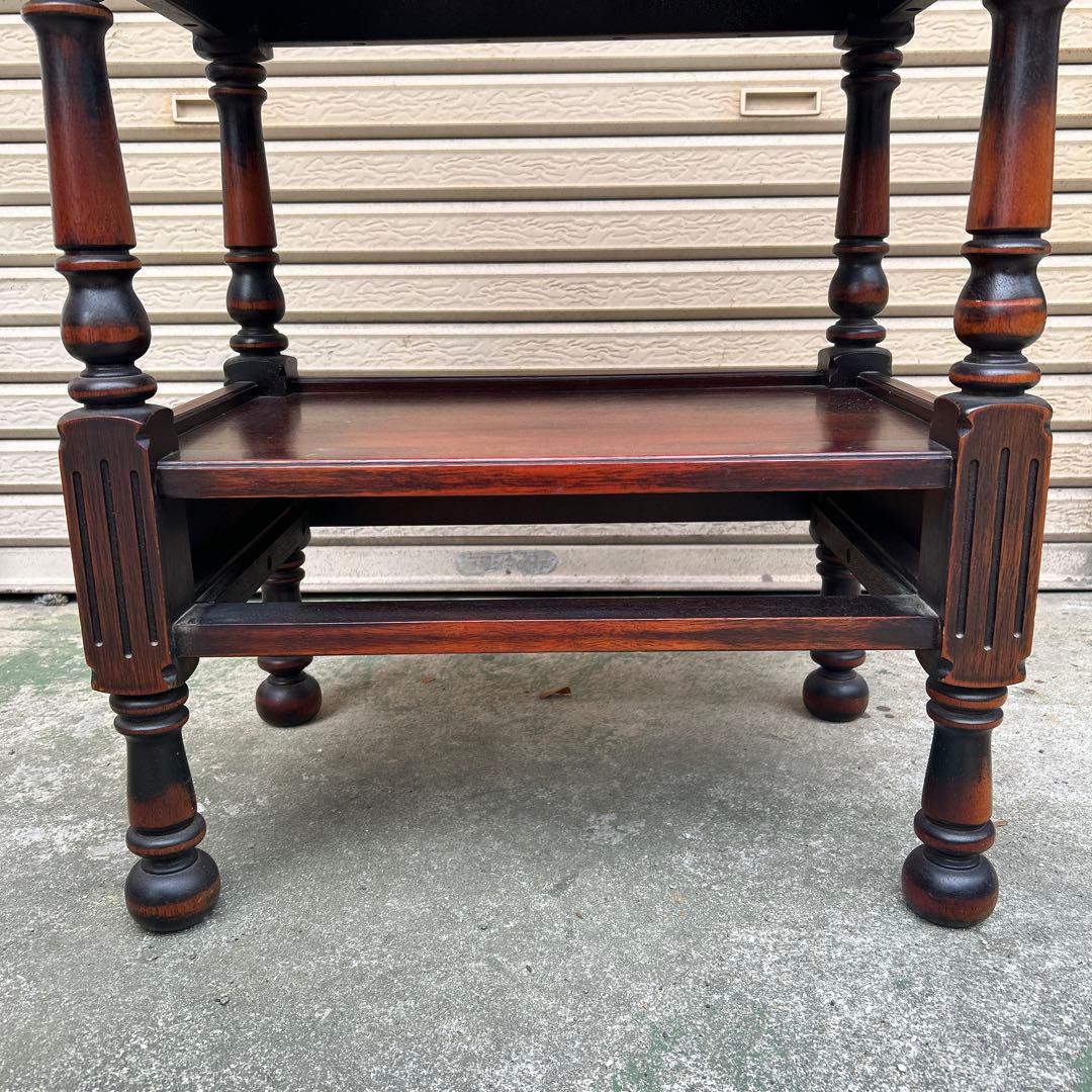 ヴィンテージ　オールドカリモク　コロニアル　電話台　花台　サイドテーブル