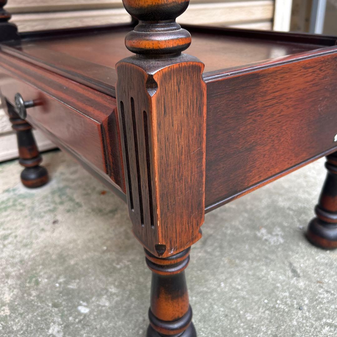 ヴィンテージ　オールドカリモク　コロニアル　電話台　花台　サイドテーブル