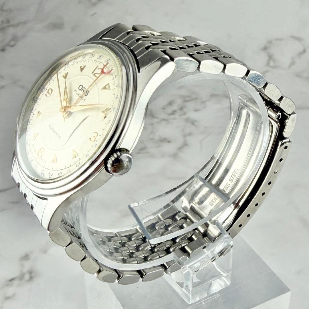 オリス ポインターデイト 手巻き時計 ヴィンテージ ギョーシェ メンズ 不動