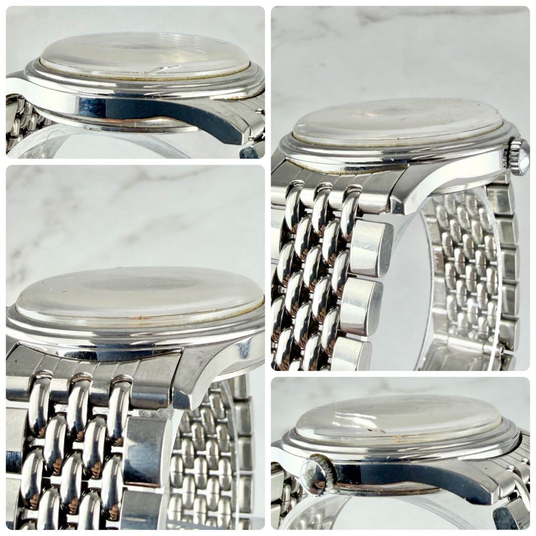 オリス ポインターデイト 手巻き時計 ヴィンテージ ギョーシェ メンズ 不動