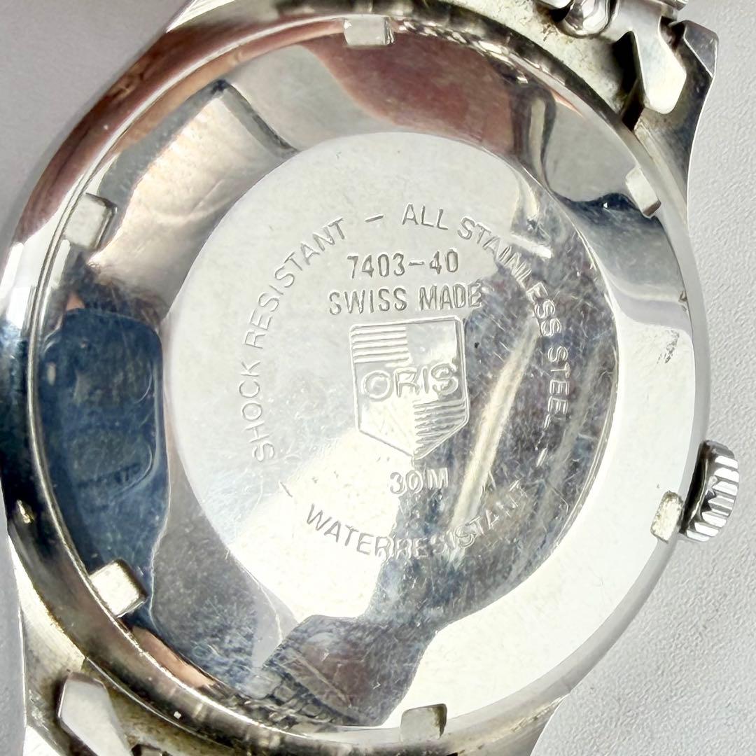 オリス ポインターデイト 手巻き時計 ヴィンテージ ギョーシェ メンズ 不動