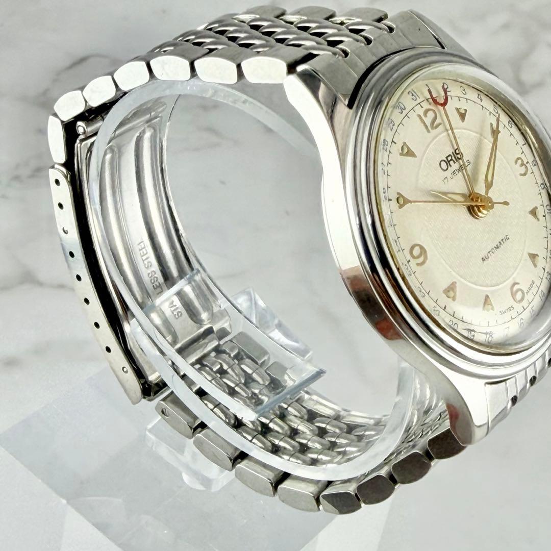 オリス ポインターデイト 手巻き時計 ヴィンテージ ギョーシェ メンズ 不動