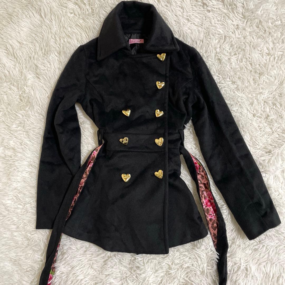 《MARS》レア　初期物　ハート金ボタン　コート　リボン　花柄　姫ギャル　M