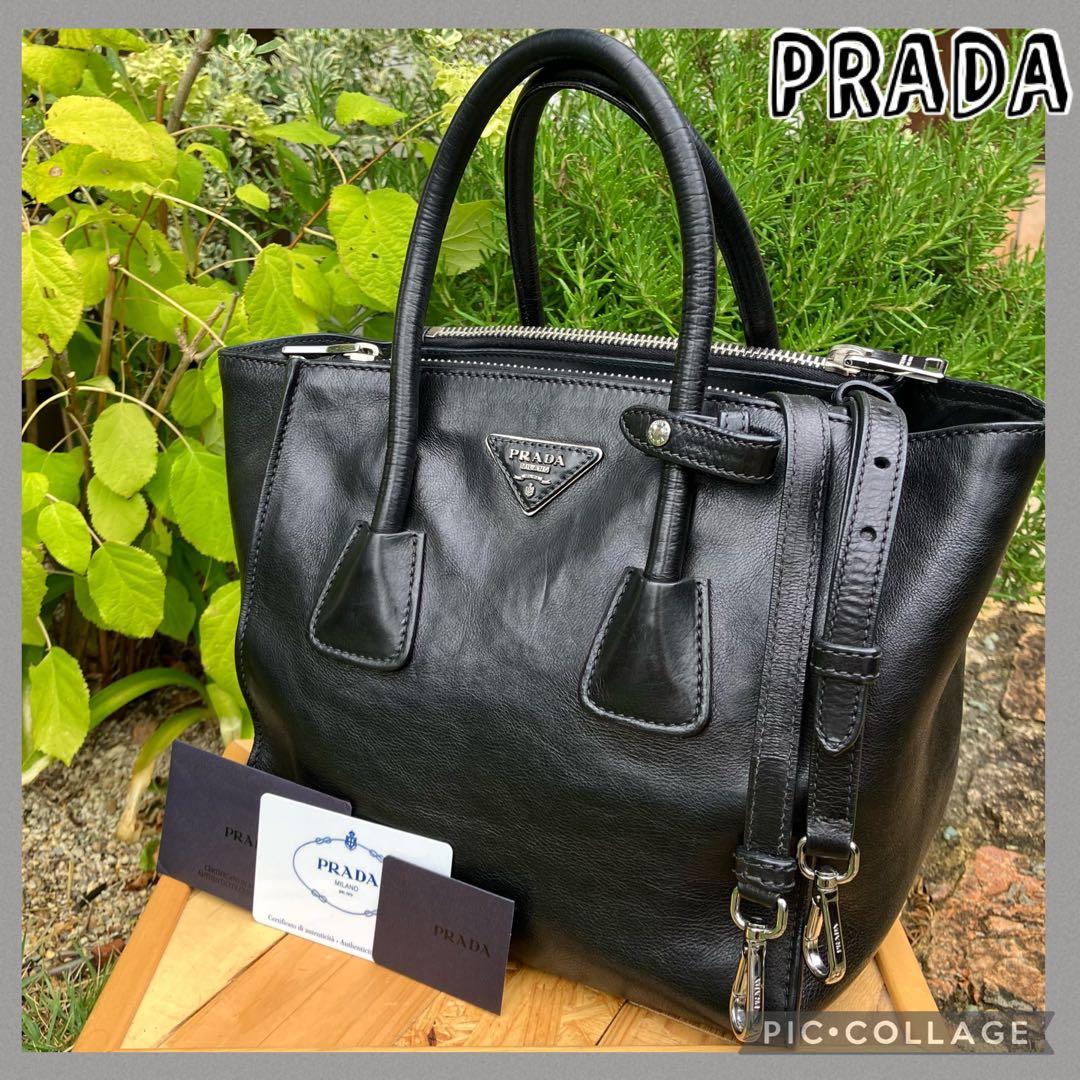 ✨極美品✨PRADA ブラック 2way ショルダーバッグ　7-15