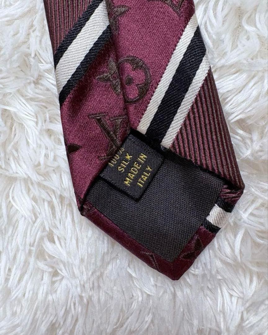 Louis Vuitton ボルドー シルク ネクタイ