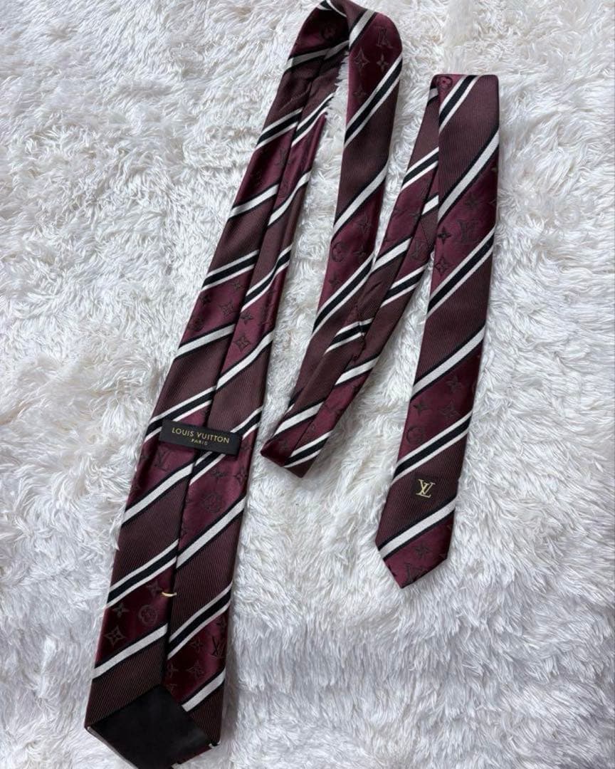 Louis Vuitton ボルドー シルク ネクタイ