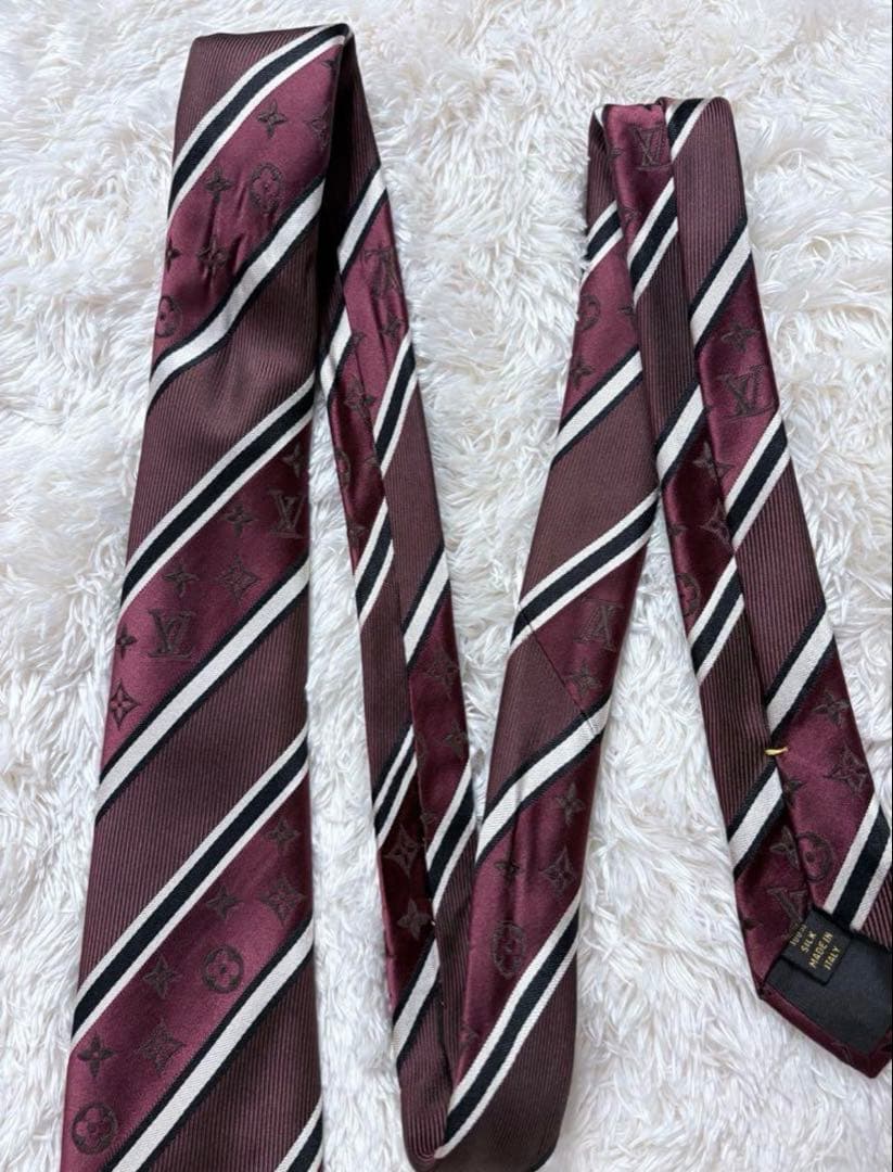 Louis Vuitton ボルドー シルク ネクタイ