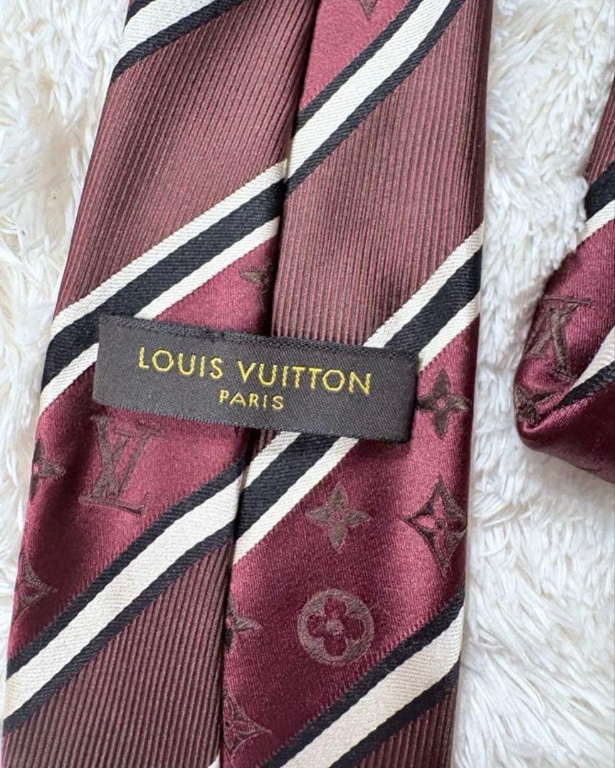 Louis Vuitton ボルドー シルク ネクタイ