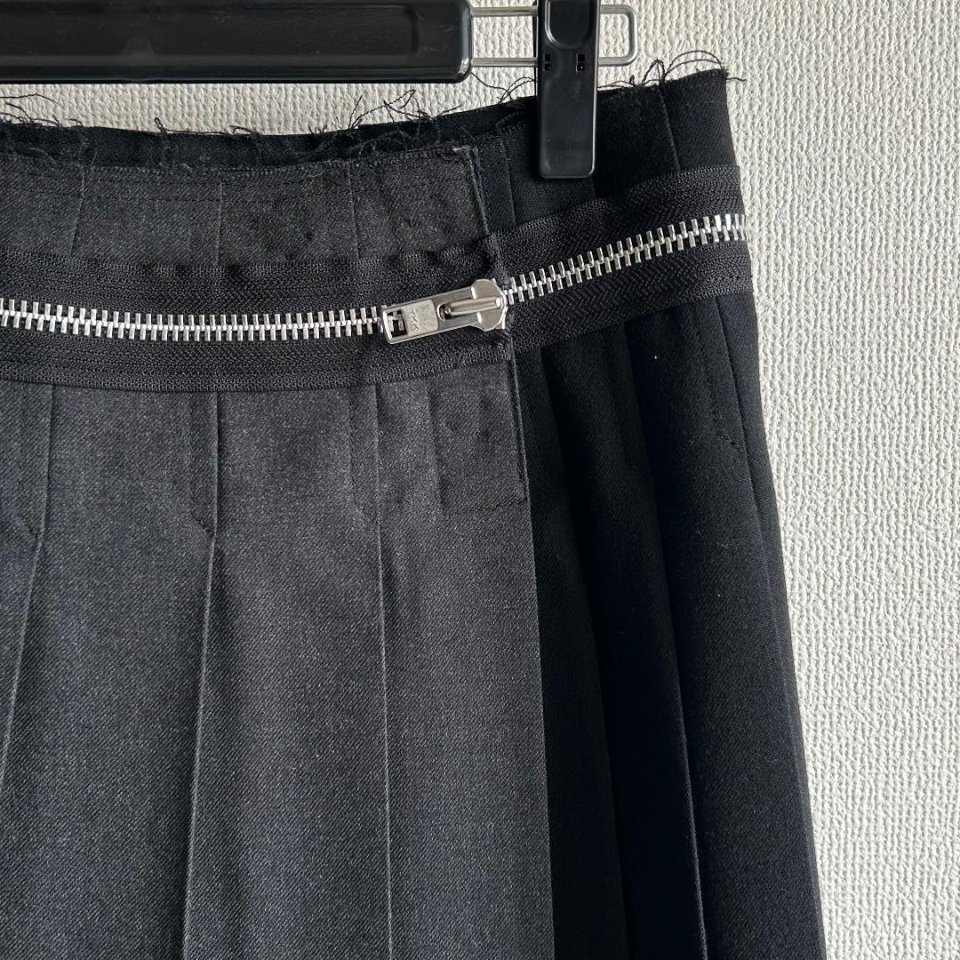 トリココムデギャルソン ウール 巻きプリーツスカート 膝丈　Sサイズ