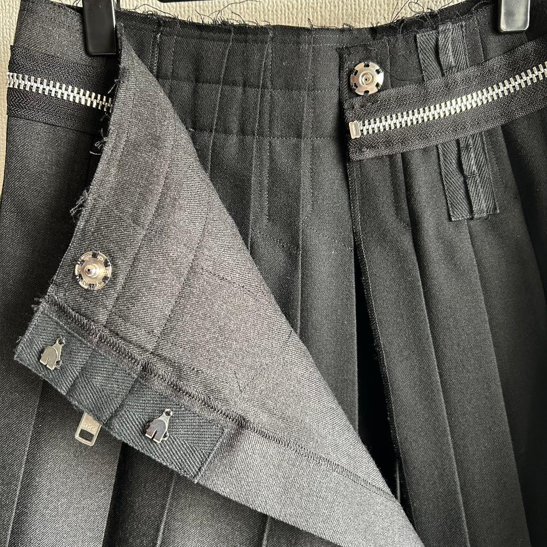 トリココムデギャルソン ウール 巻きプリーツスカート 膝丈　Sサイズ