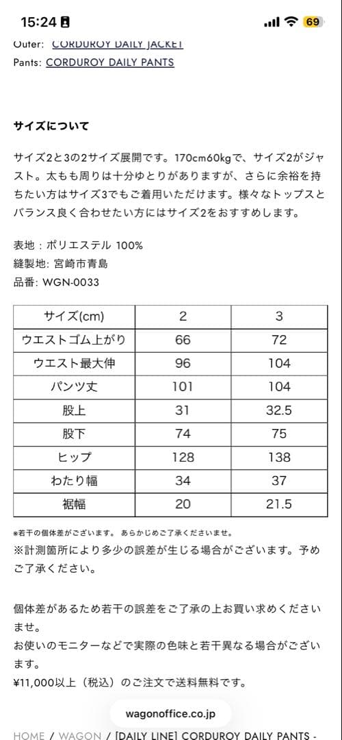 (USED)美品short pants everyday コーデュロイパンツ黒2