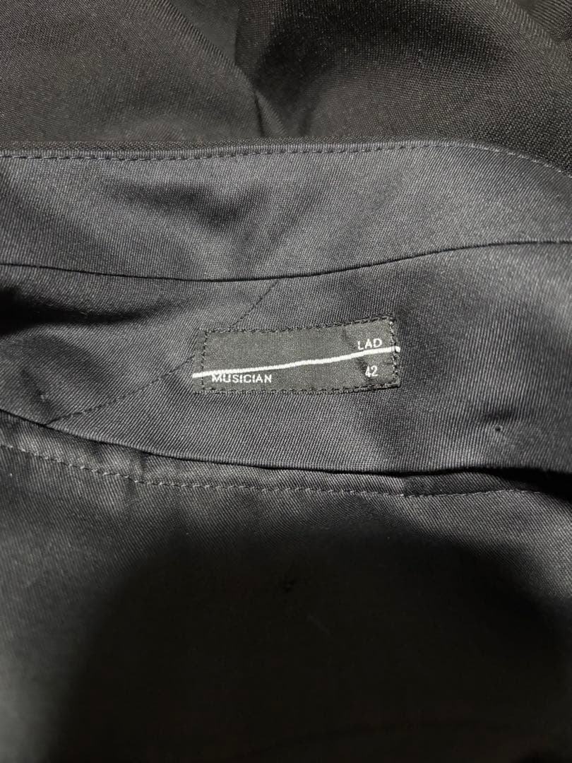 ラッドミュージシャン　2タックワイドフレアパンツ　スラックス　ブラック