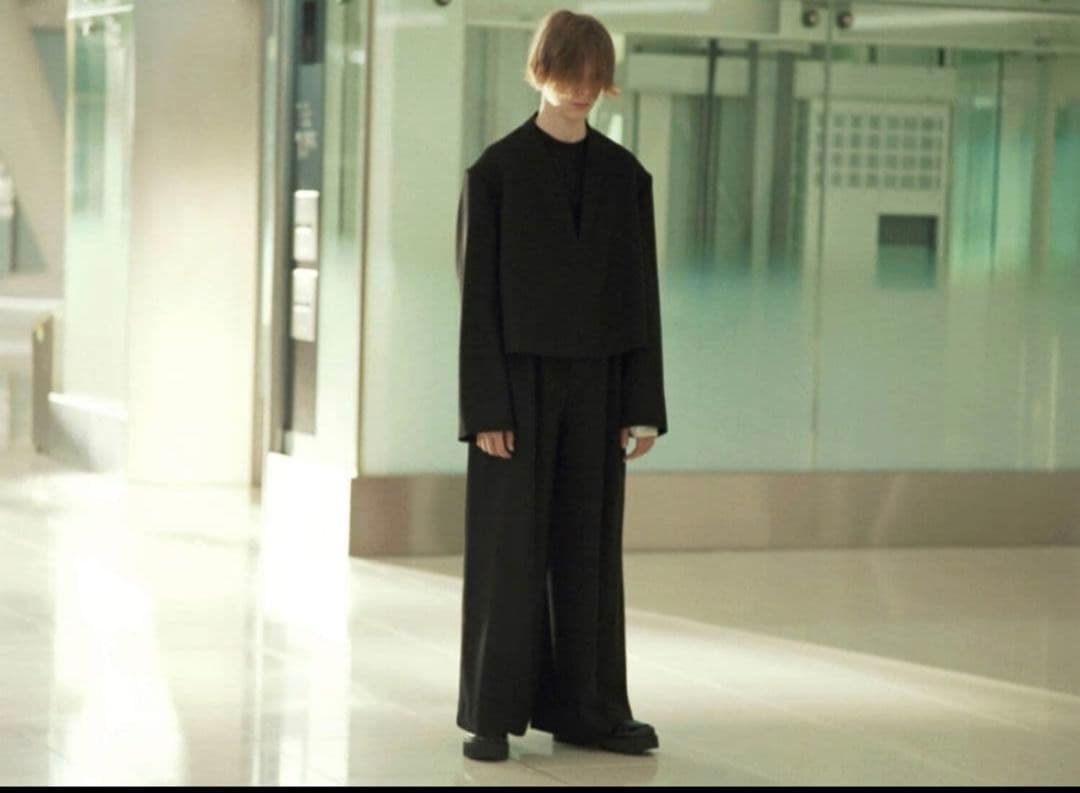 ラッドミュージシャン　2タックワイドフレアパンツ　スラックス　ブラック