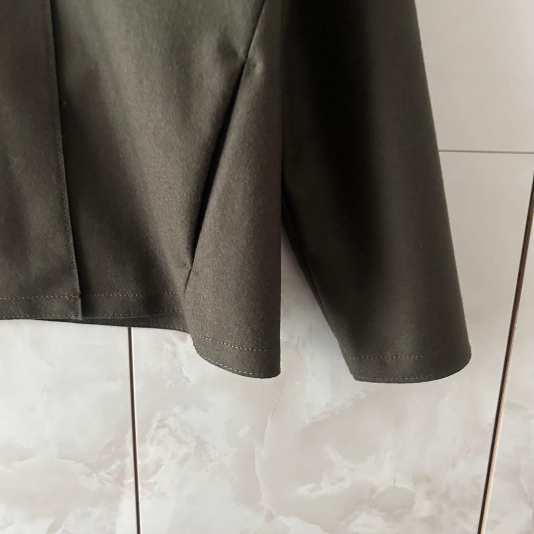 23区　圧縮ウールショートコート　カーキ　32