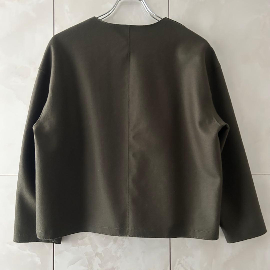 23区　圧縮ウールショートコート　カーキ　32