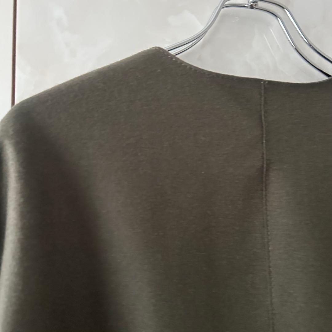 23区　圧縮ウールショートコート　カーキ　32