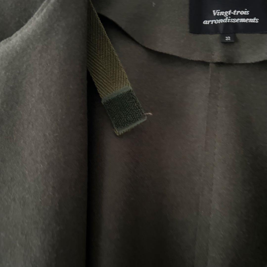 23区　圧縮ウールショートコート　カーキ　32