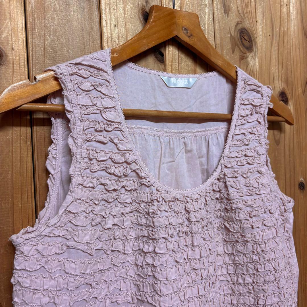 美品＊PINKHOUSE ピンクハウス　総ピコフリル　ローンチュニック　ピンク