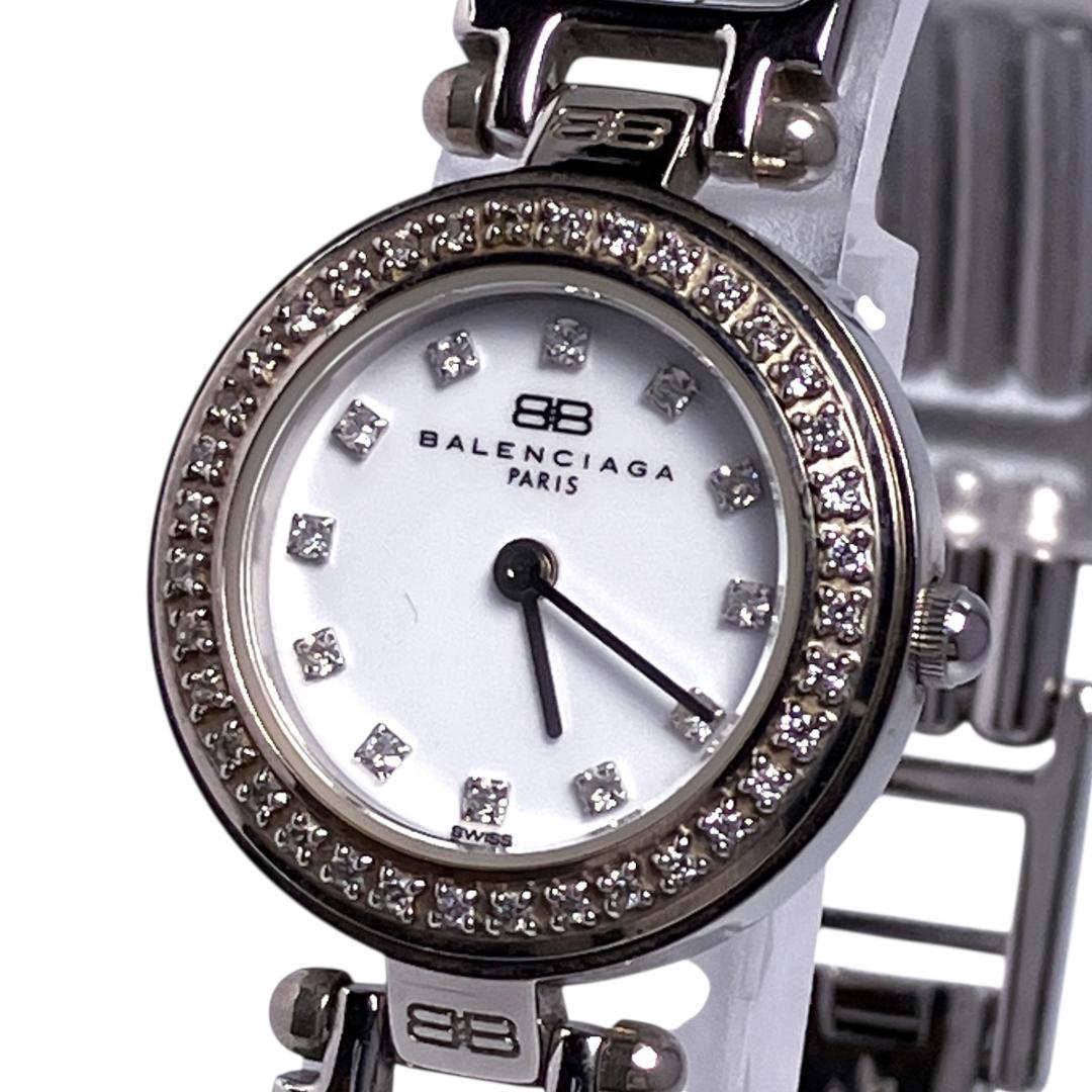 【新品電池/稼働】バレンシアガ 12Pダイヤ 腕時計 ストーンベゼル レディース