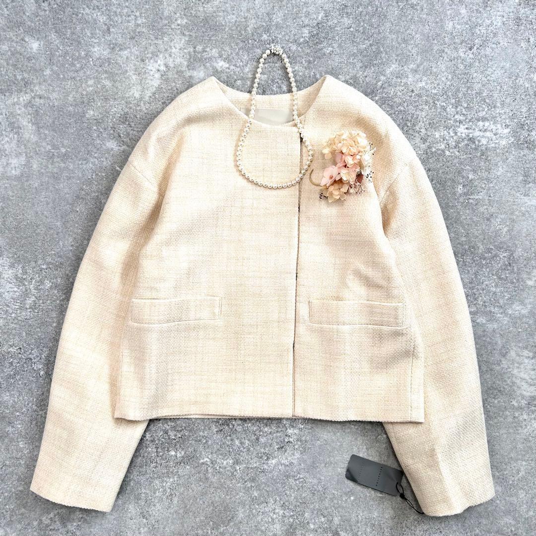 新品タグ付き♪ エストネーション　ツイード　ノーカラージャケット