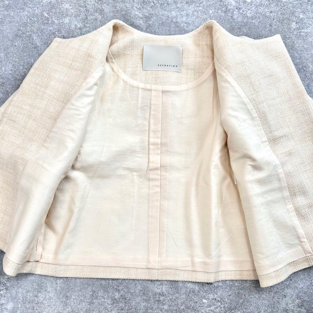 新品タグ付き♪ エストネーション　ツイード　ノーカラージャケット