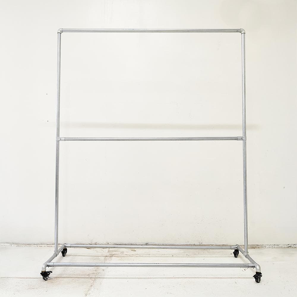 イ*ド様 ハンガーラック 業務用 2段 什器 錆び防止 ガス管 パイプハンガー