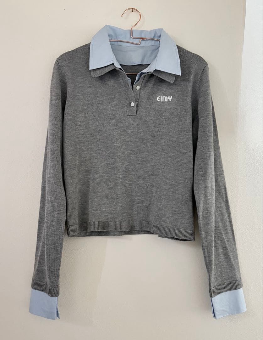 EIMY ISTOIRE ダブルカラーデザインニット GLAY