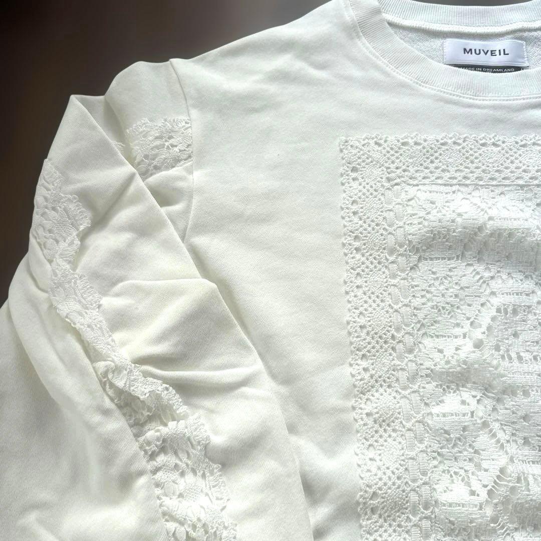 【新品 未使用】MUVEIL レースつき トレーナー サイズM