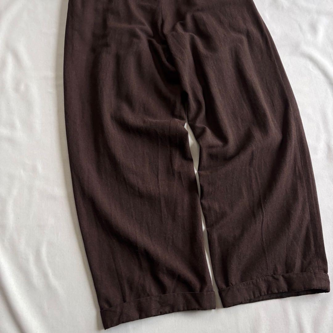 パンツ 90s EURO label 4-tuck cotton wide slacks