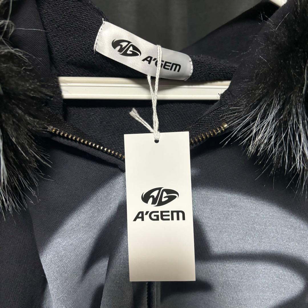 A'gem エージェム　ジップパーカー　チャコールグレー