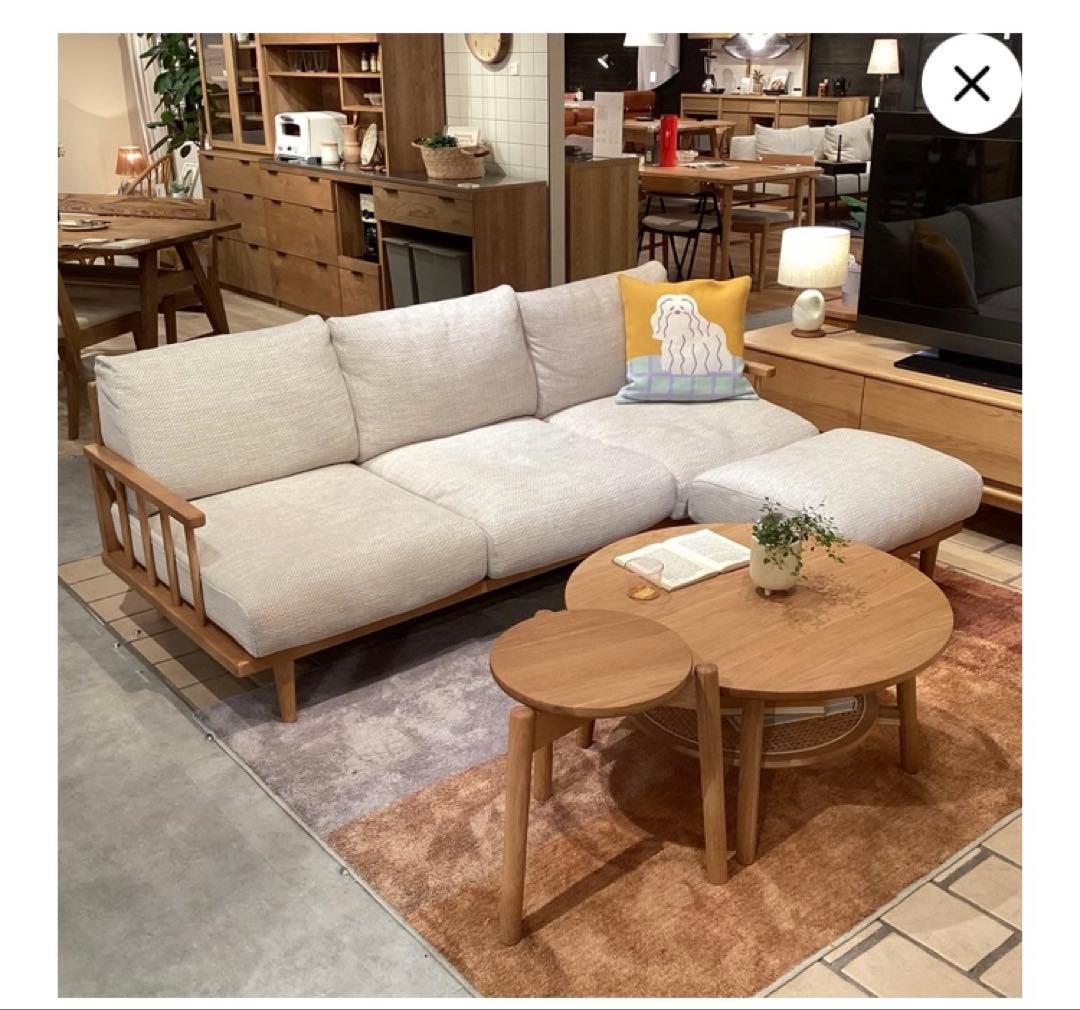 【美品】unico ウニコ SOLK（ソルク）ローテーブル Φ760 ナチュラル