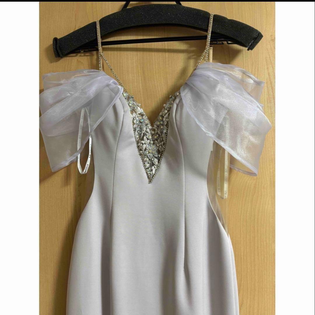 ラベンダー オフショルダードレス Mサイズ