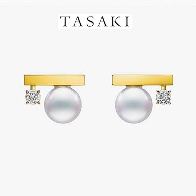 タサキ “プチ” バランス クラス イヤリング（ピアス）ダイヤモンド ＹＧ