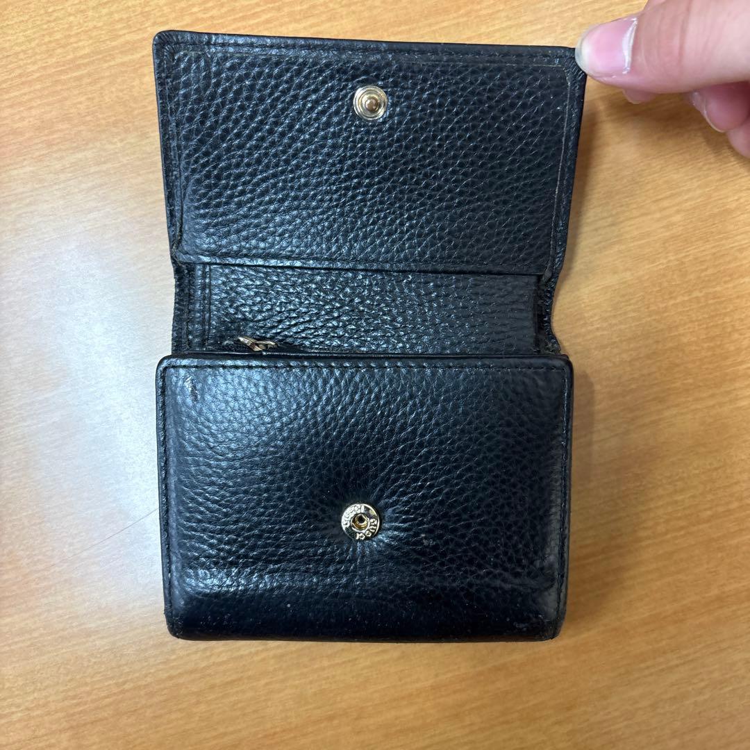 GG 黒 レザー 三つ折り財布