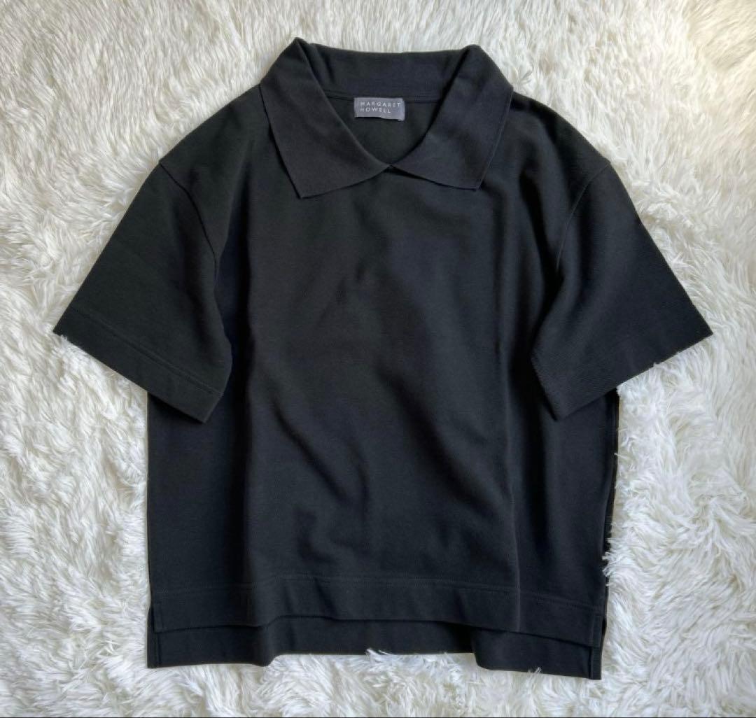 h*u様 マーガレットハウエル オーガニックコットン ポロシャツ 24ss ブラ