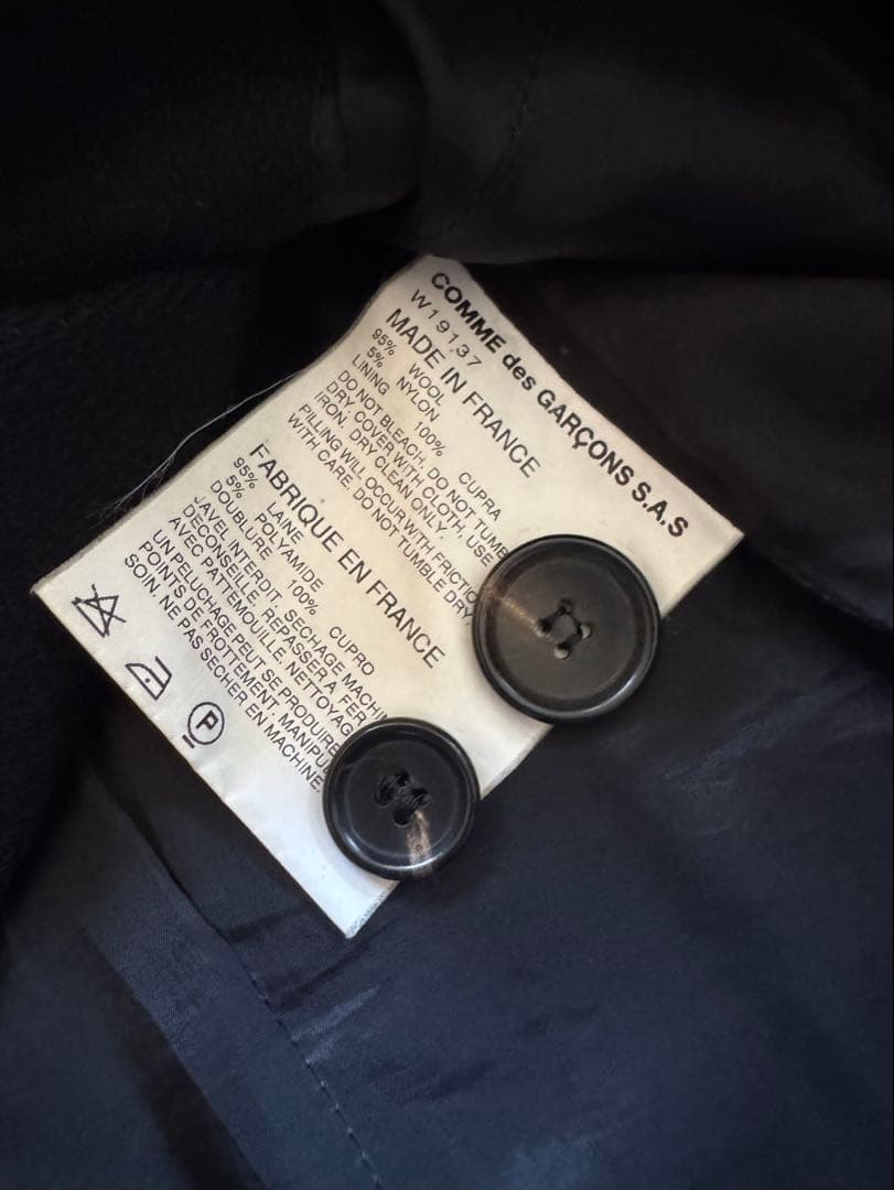 comme des garcons shirts ピーコート ウール ブラック