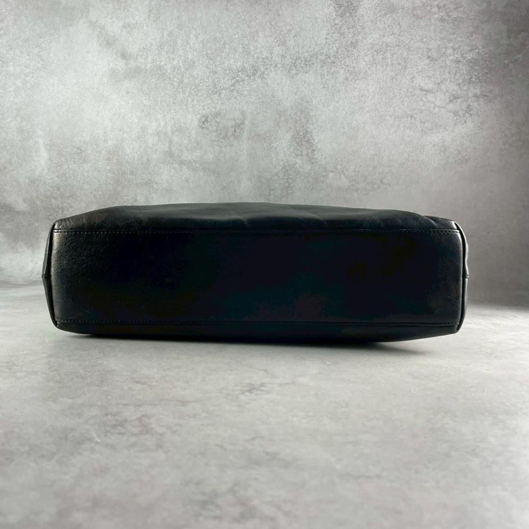 ヒロフ ブラック　Hロゴ　レザー　トートバッグ　A4可　肩掛け可