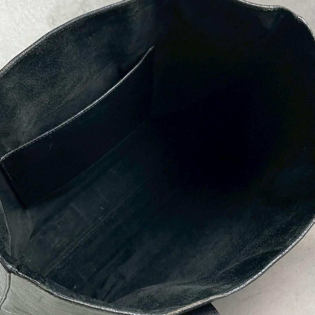 ヒロフ ブラック　Hロゴ　レザー　トートバッグ　A4可　肩掛け可