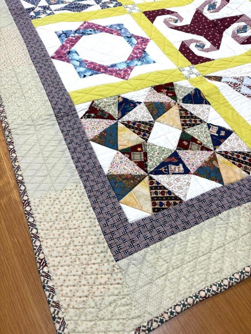 ハンドメイド パッチワーク キルト タペストリー 大判