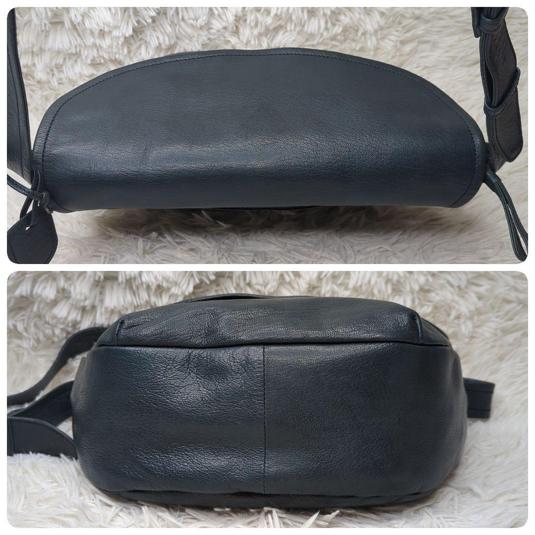 ナ*ツ様 希少色✨ゲンテン ゴートベーシック ショルダーバッグ レザー 青緑 ロ